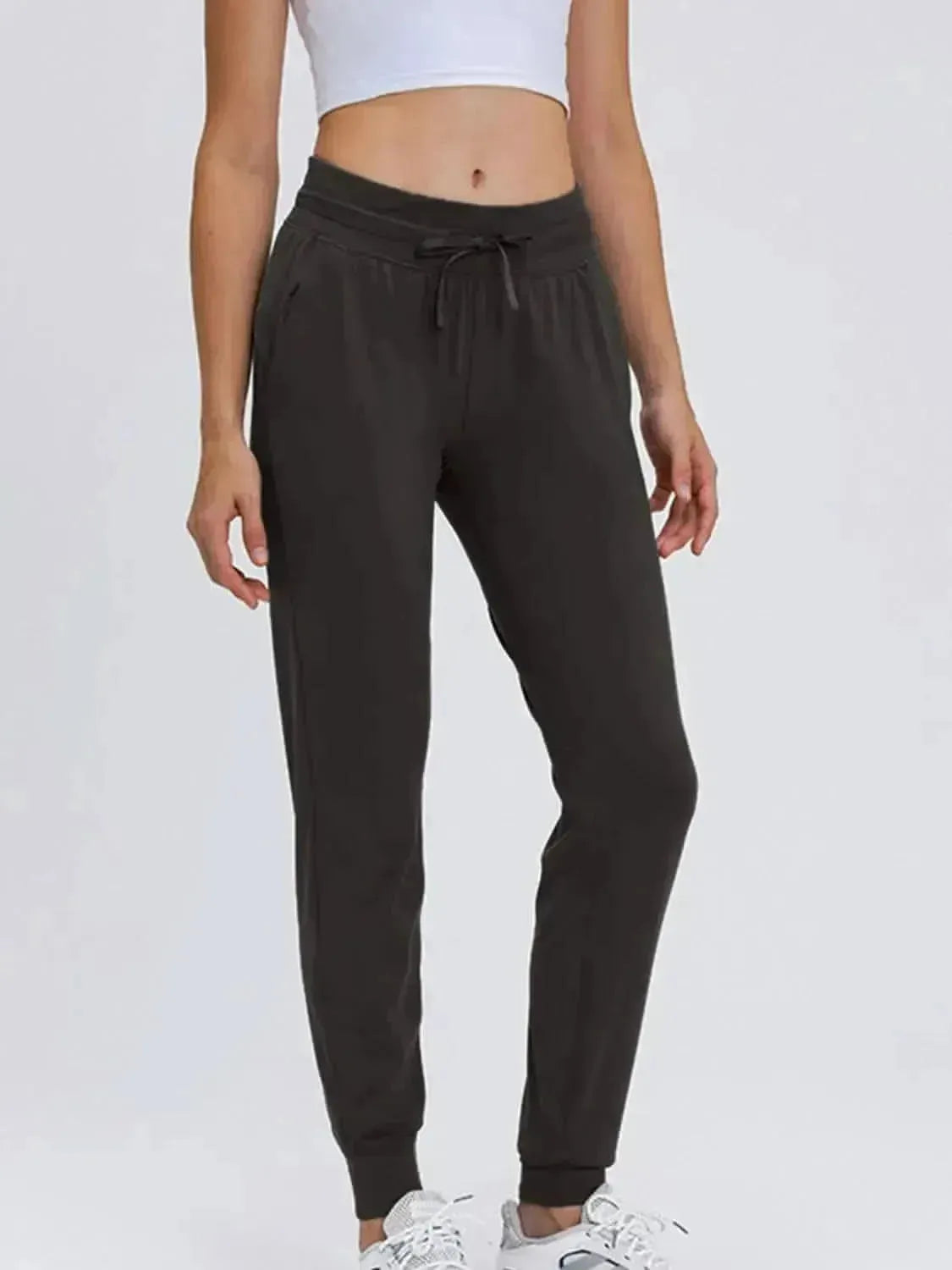 Double Take Tied Joggers with Pockets - Bad Moms Club