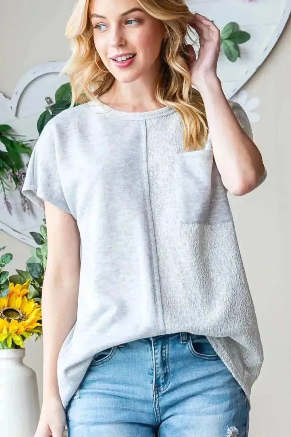 Heimish Full Size Pocketed Round Neck Short Sleeve T-Shirt - Bad Moms Club