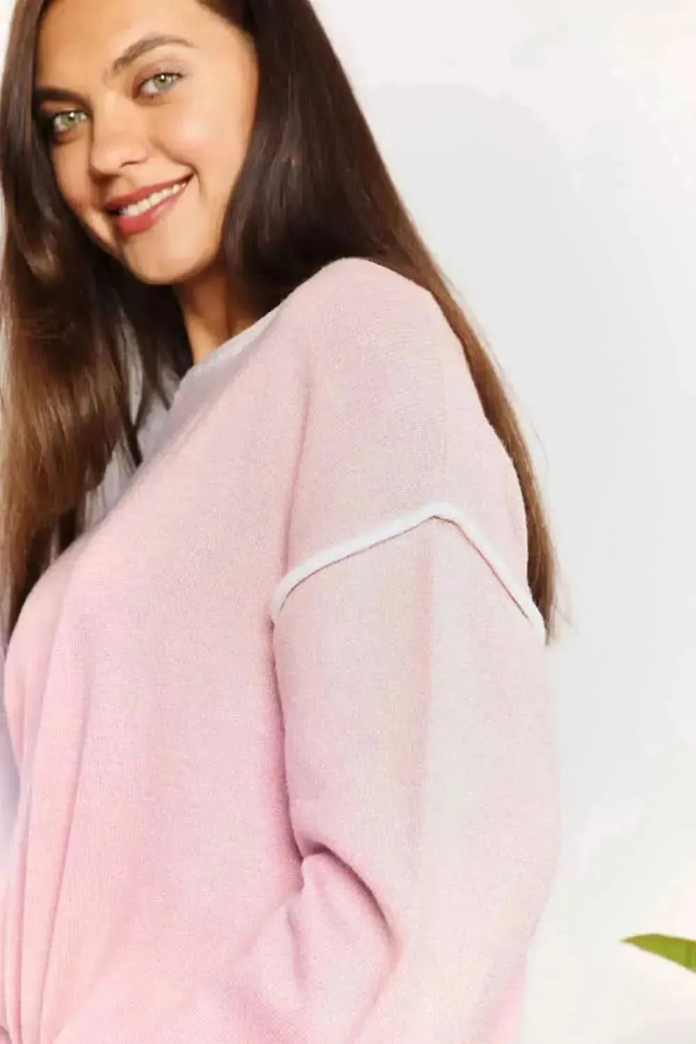 Angel Wings Contrast Detail Dropped Shoulder Knit Top - Bad Moms Club