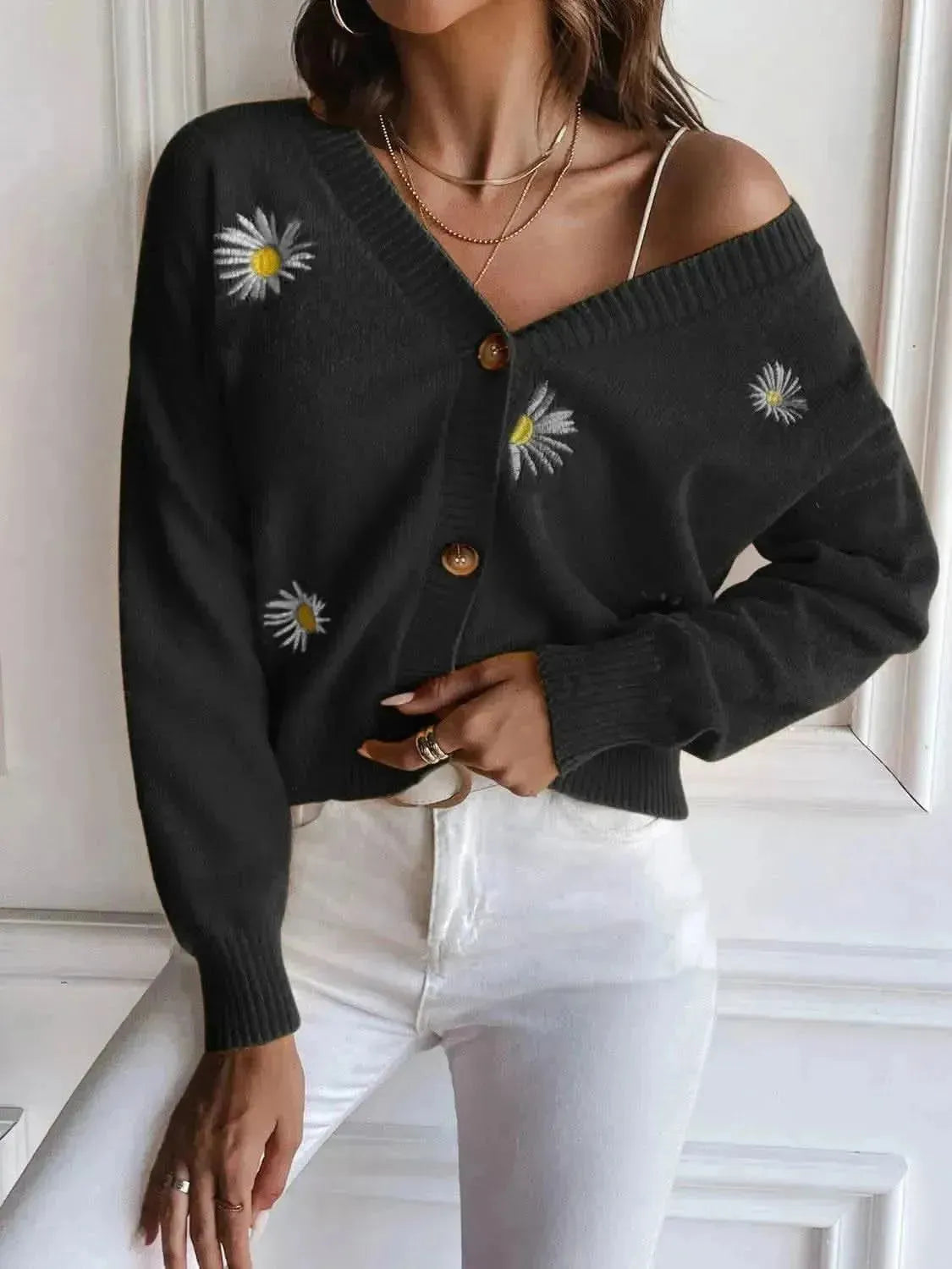 Floral Button Up Cardigan - Bad Moms Club
