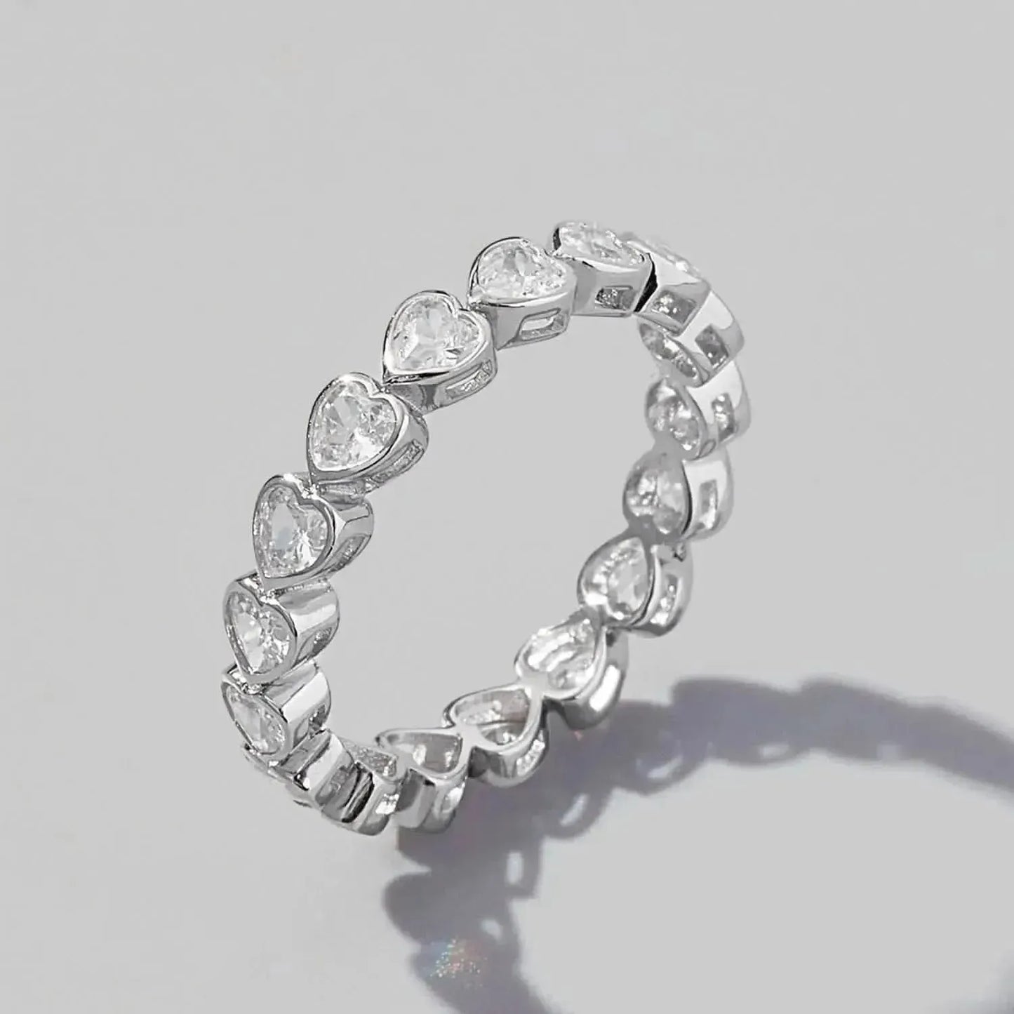 925 Sterling Silver Zircon Heart Ring - Bad Moms Club