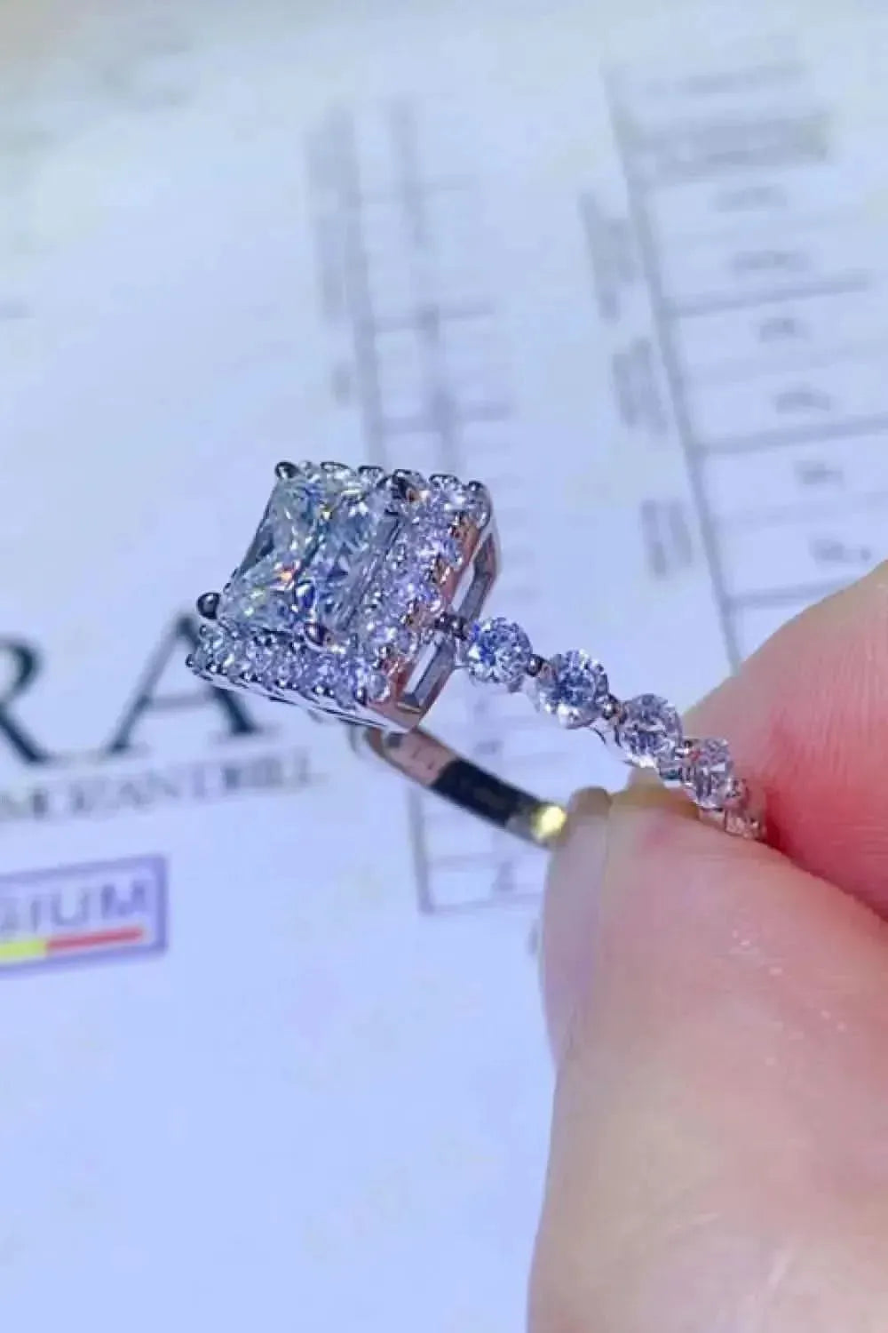 Adored 1 Carat Moissanite Square Ring - Bad Moms Club