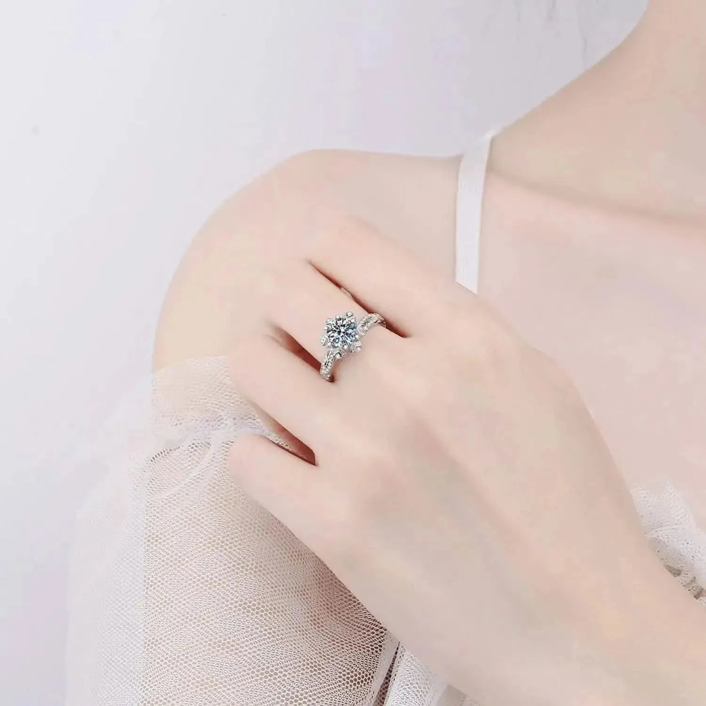 1 Carat Moissanite 925 Sterling Silver Ring - Bad Moms Club