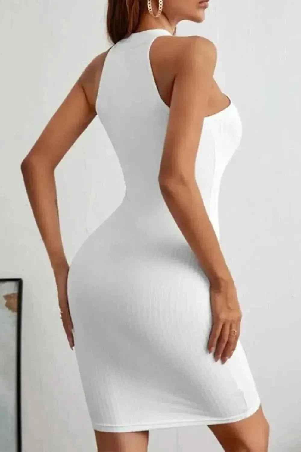 Lace-Up Sleeveless Pencil Dress - Bad Moms Club