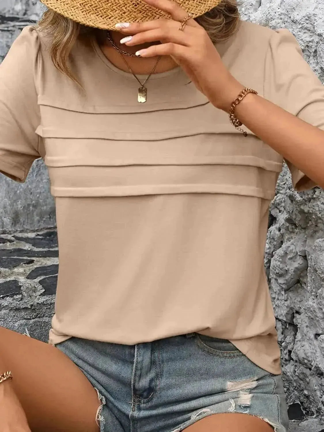 Ivy Lane Round Neck Short Sleeve Top - Bad Moms Club