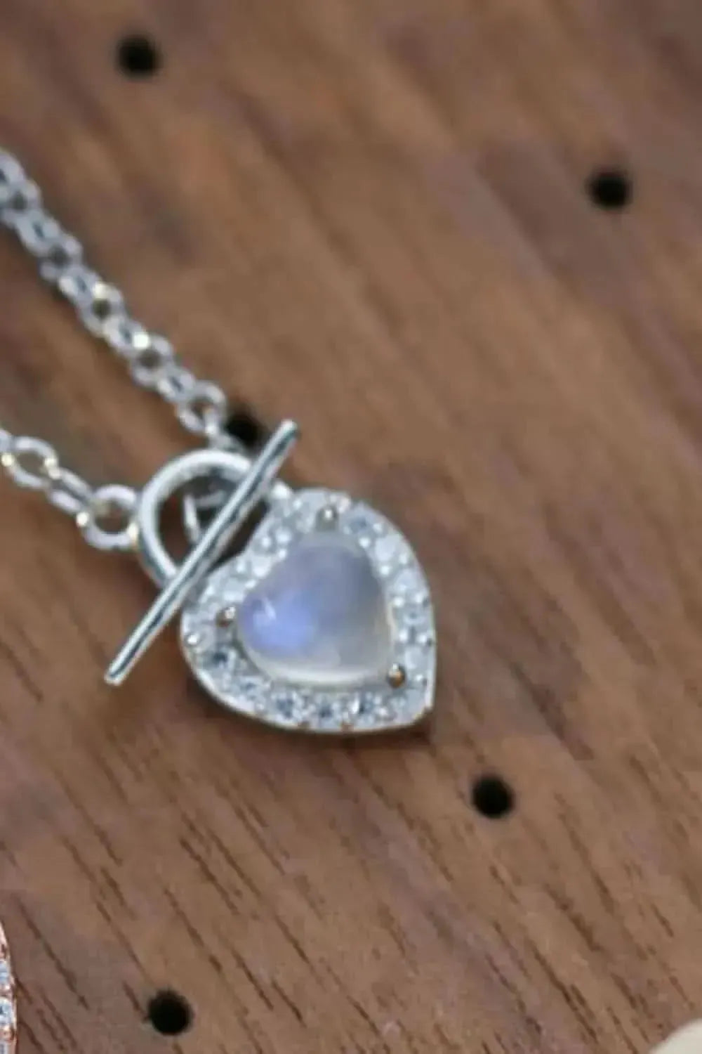 Moonstone Heart Lock Pendant Necklace - Bad Moms Club