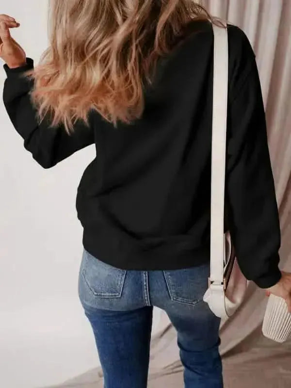 MERRY CHRISTMAS Dropped Shoulder Long Sleeve Sweatshirt - Bad Moms Club