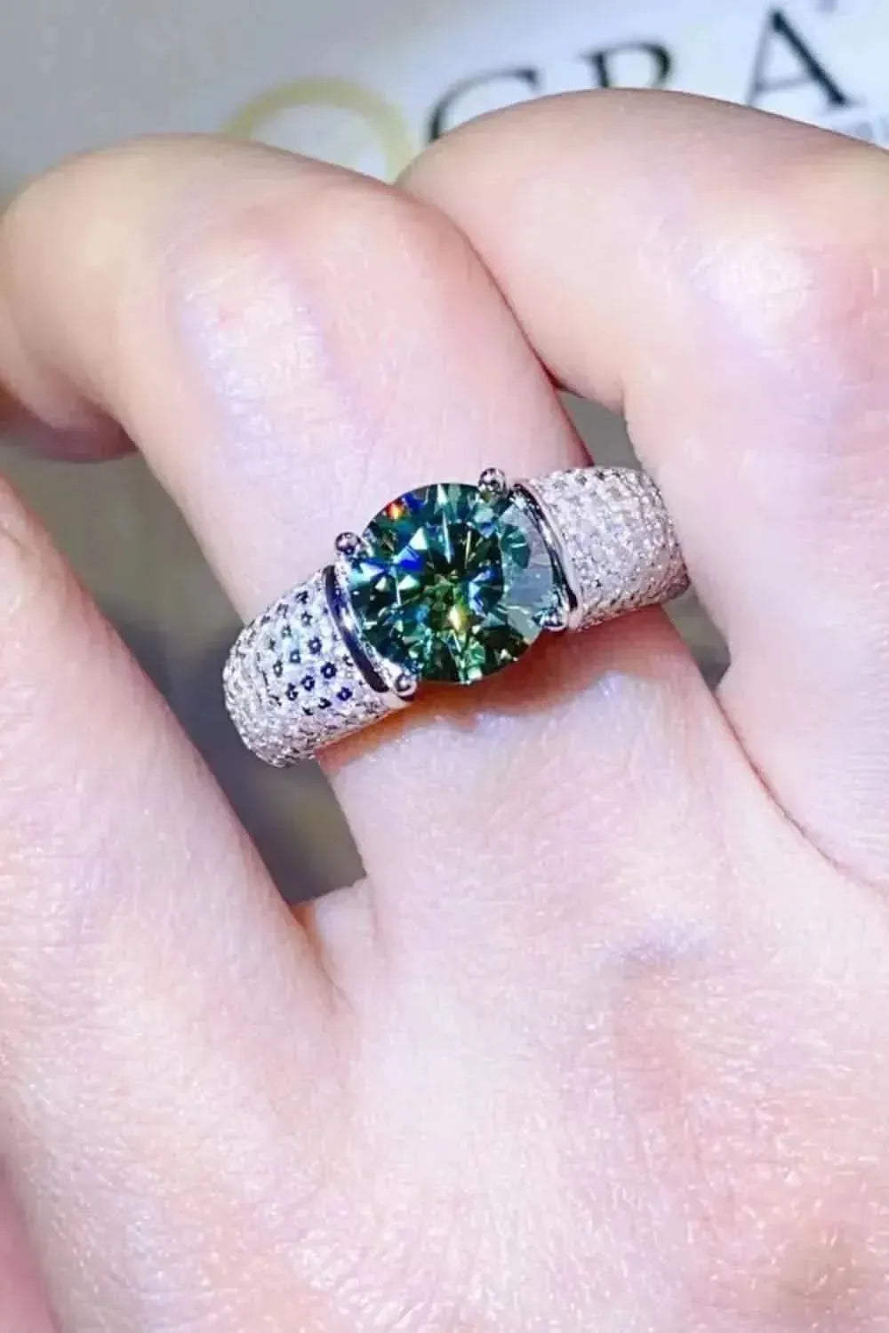 3 Carat Moissanite Side Stone Ring - Bad Moms Club