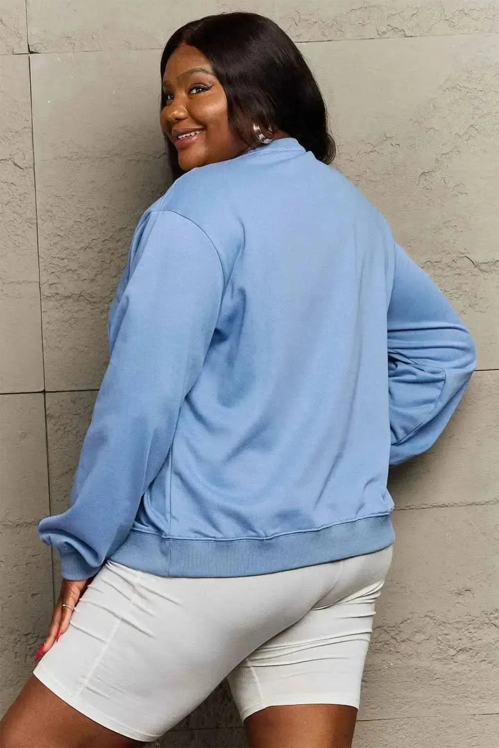 Simply Love Full Size Graphic Dropped Shoulder Sweatshirt - Bad Moms Club