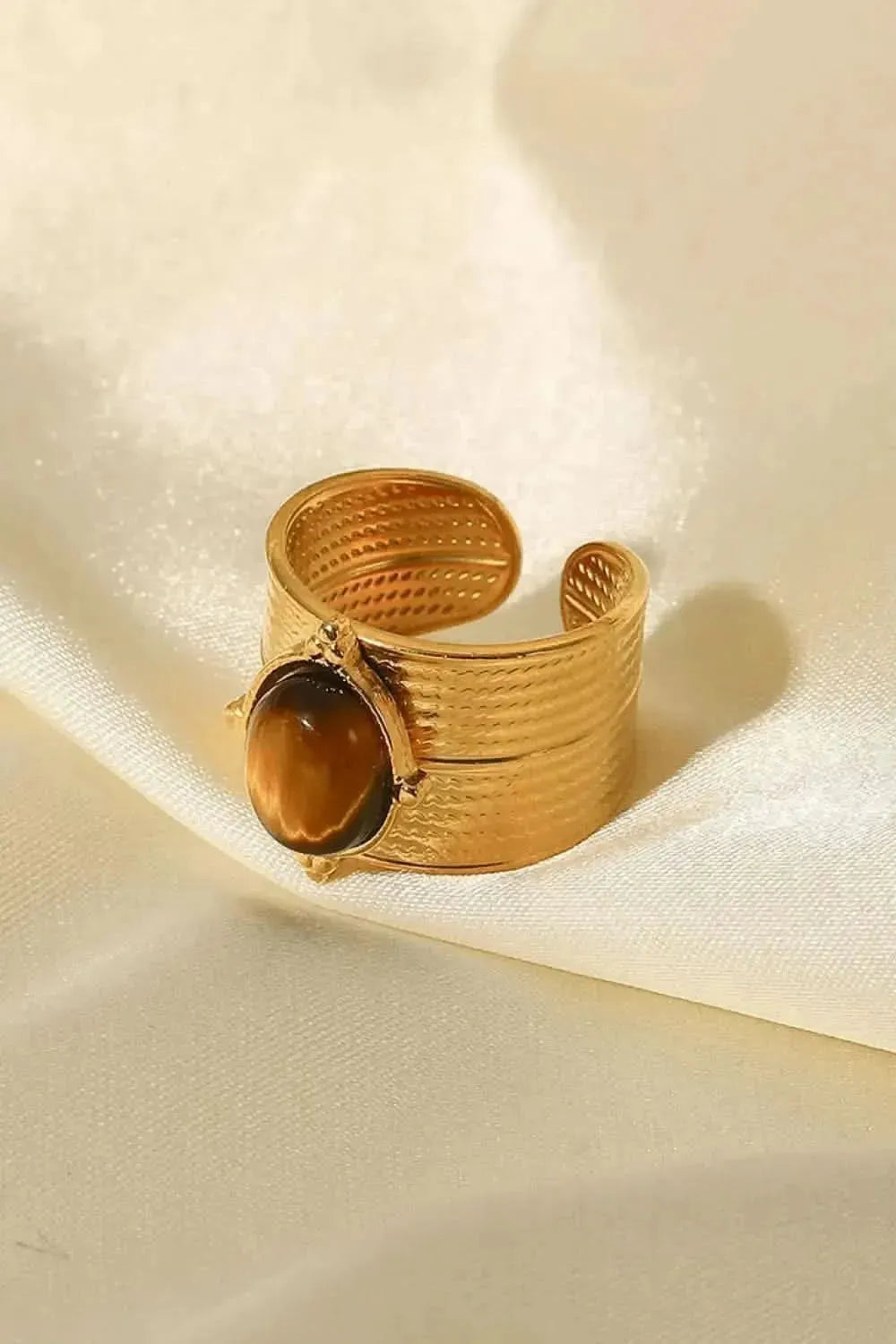 18K Gold-Plated Wide Open Ring - Bad Moms Club