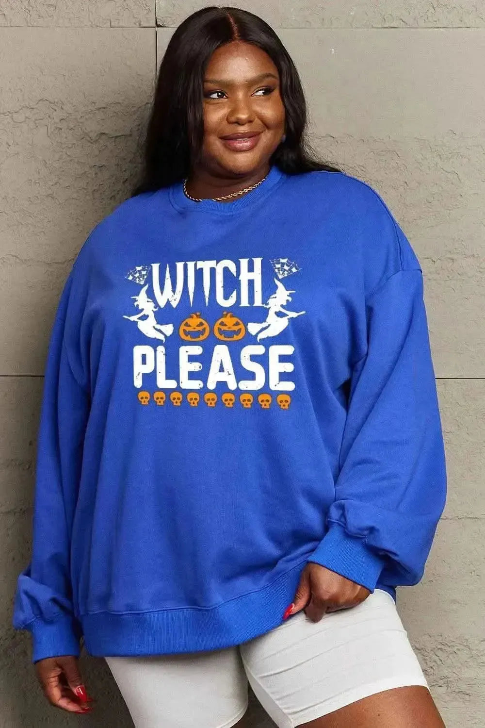 Simply Love Full Size WITCH PLEASE Graphic Sweatshirt - Bad Moms Club