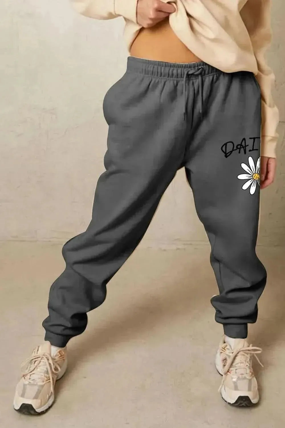 Simply Love Simply Love Full Size Drawstring DAISY Graphic Long Sweatpants - Bad Moms Club