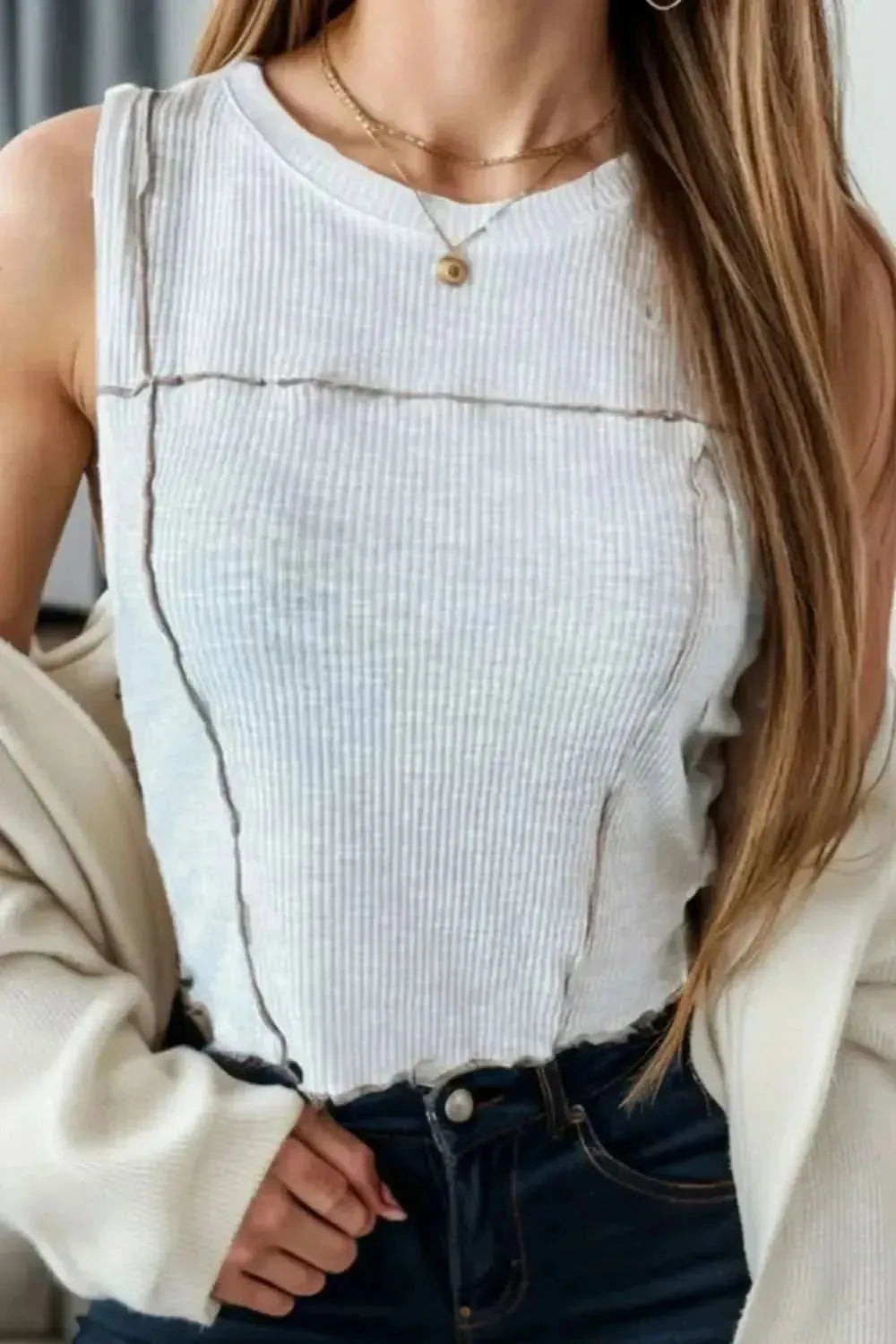 Round Neck Sleeveless Tank - Bad Moms Club