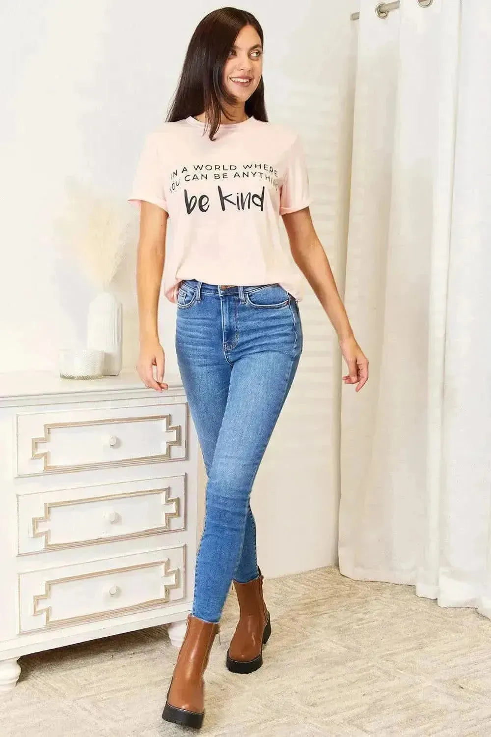 Simply Love Slogan Graphic Cuffed T-Shirt - Bad Moms Club