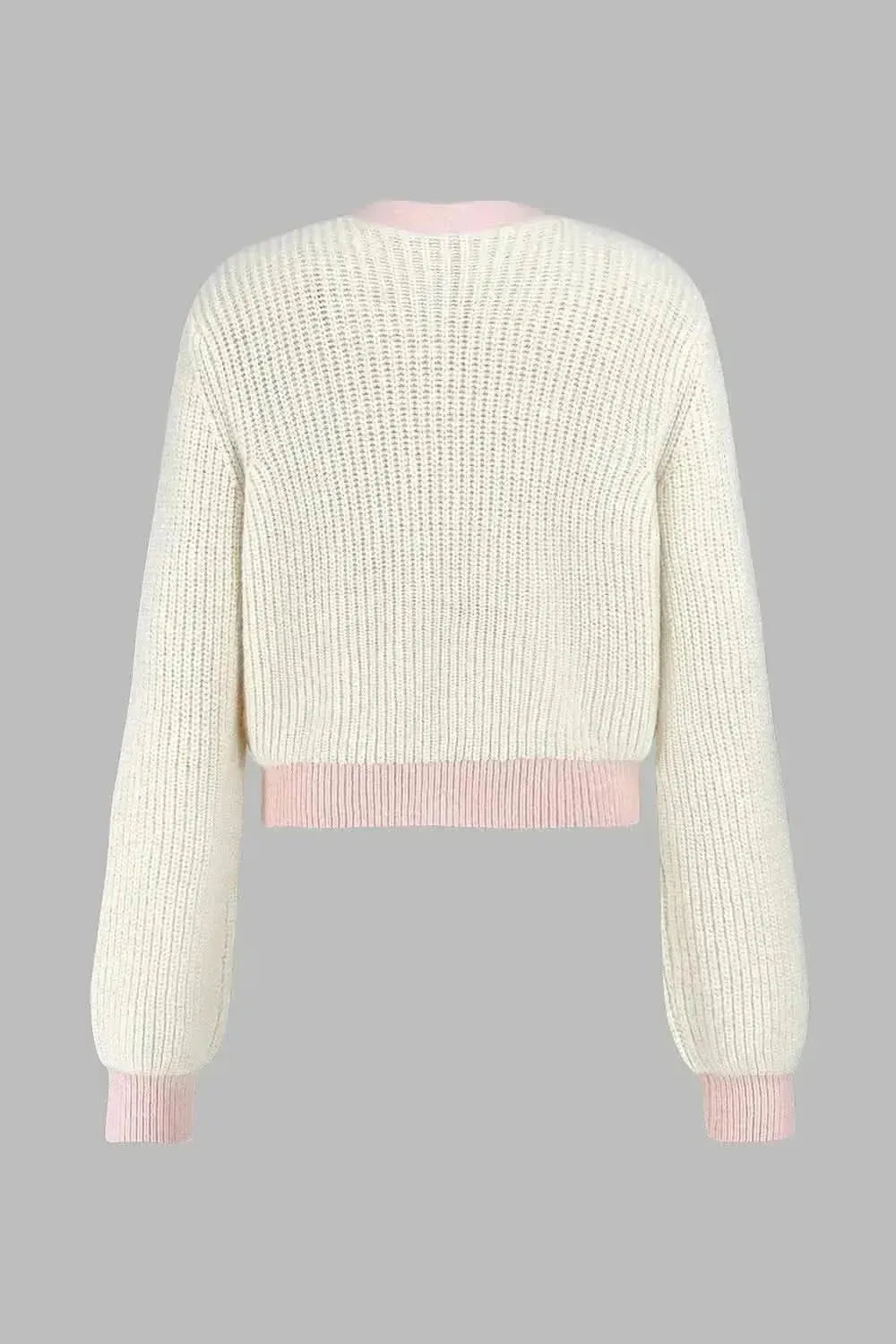Contrast Trim Button Up Dropped Shoulder Cardigan - Bad Moms Club