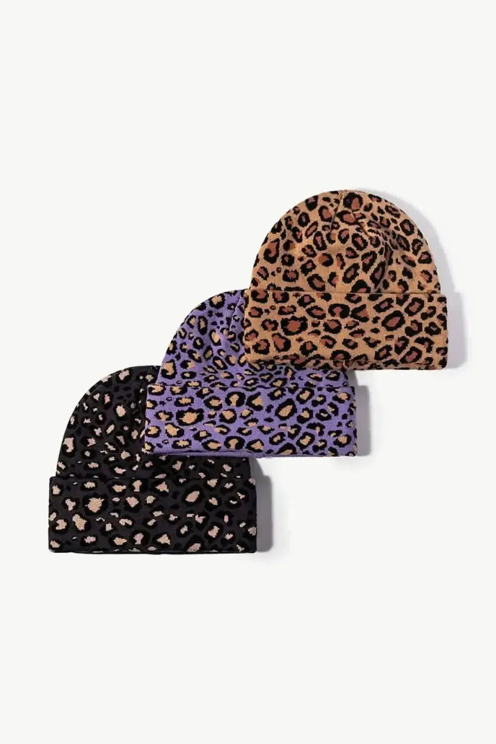 Leopard Pattern Cuffed Beanie - Bad Moms Club