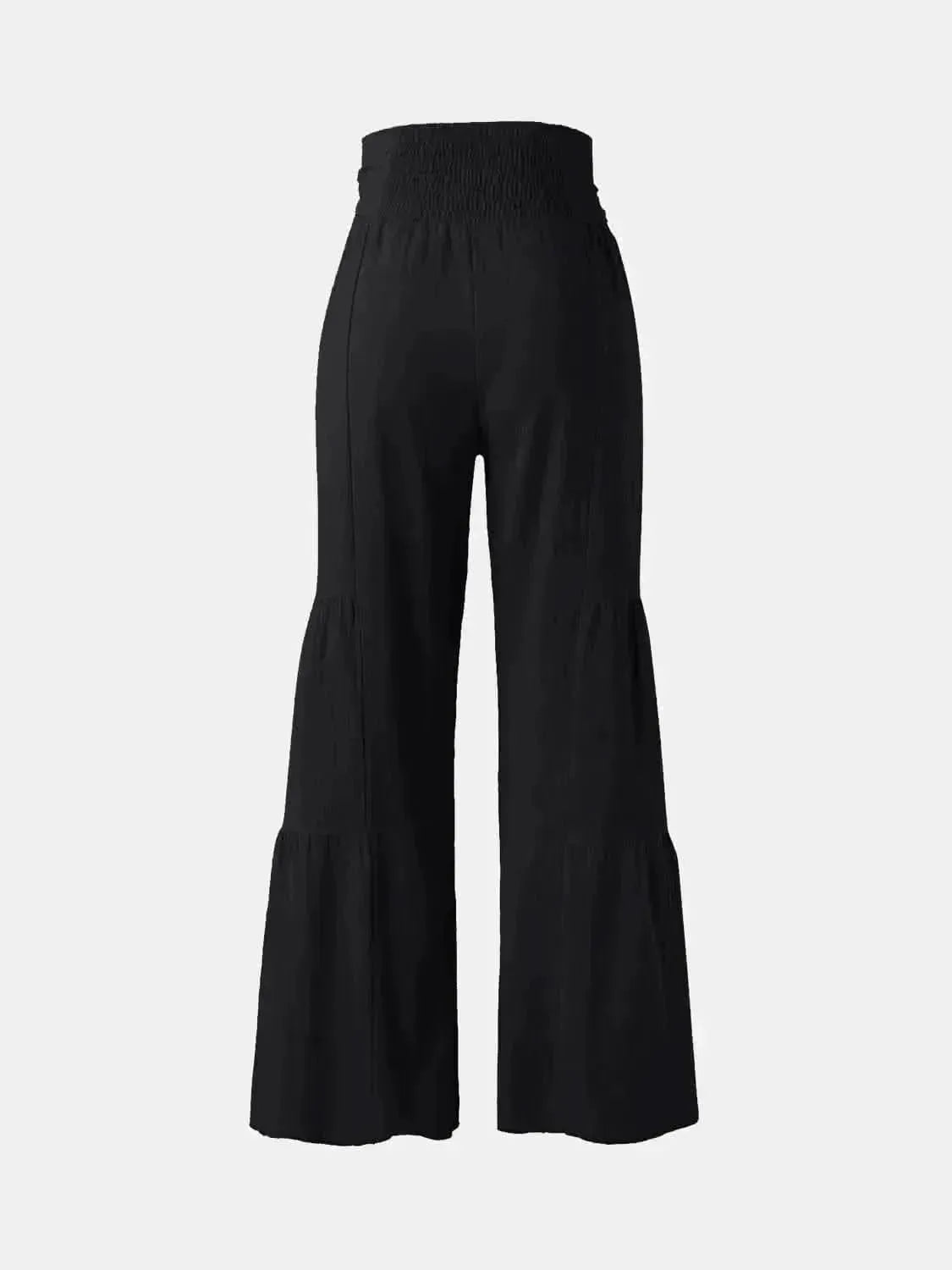 Tied Ruched Wide Leg Pants - Bad Moms Club