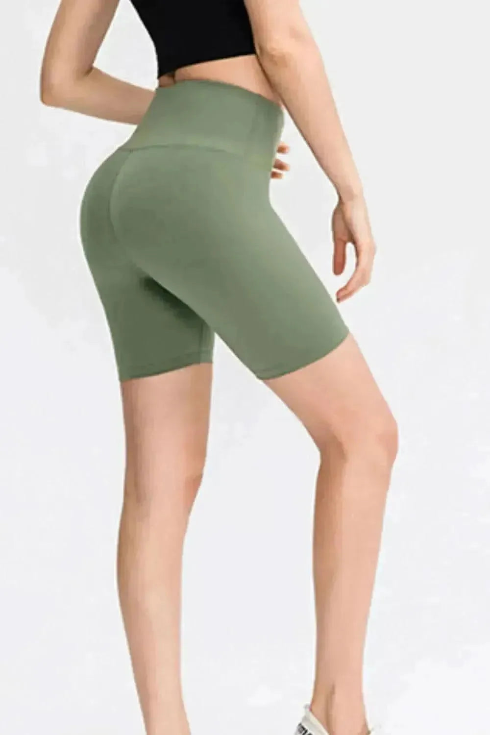 Slim Fit Wide Waistband Sports Shorts - Bad Moms Club
