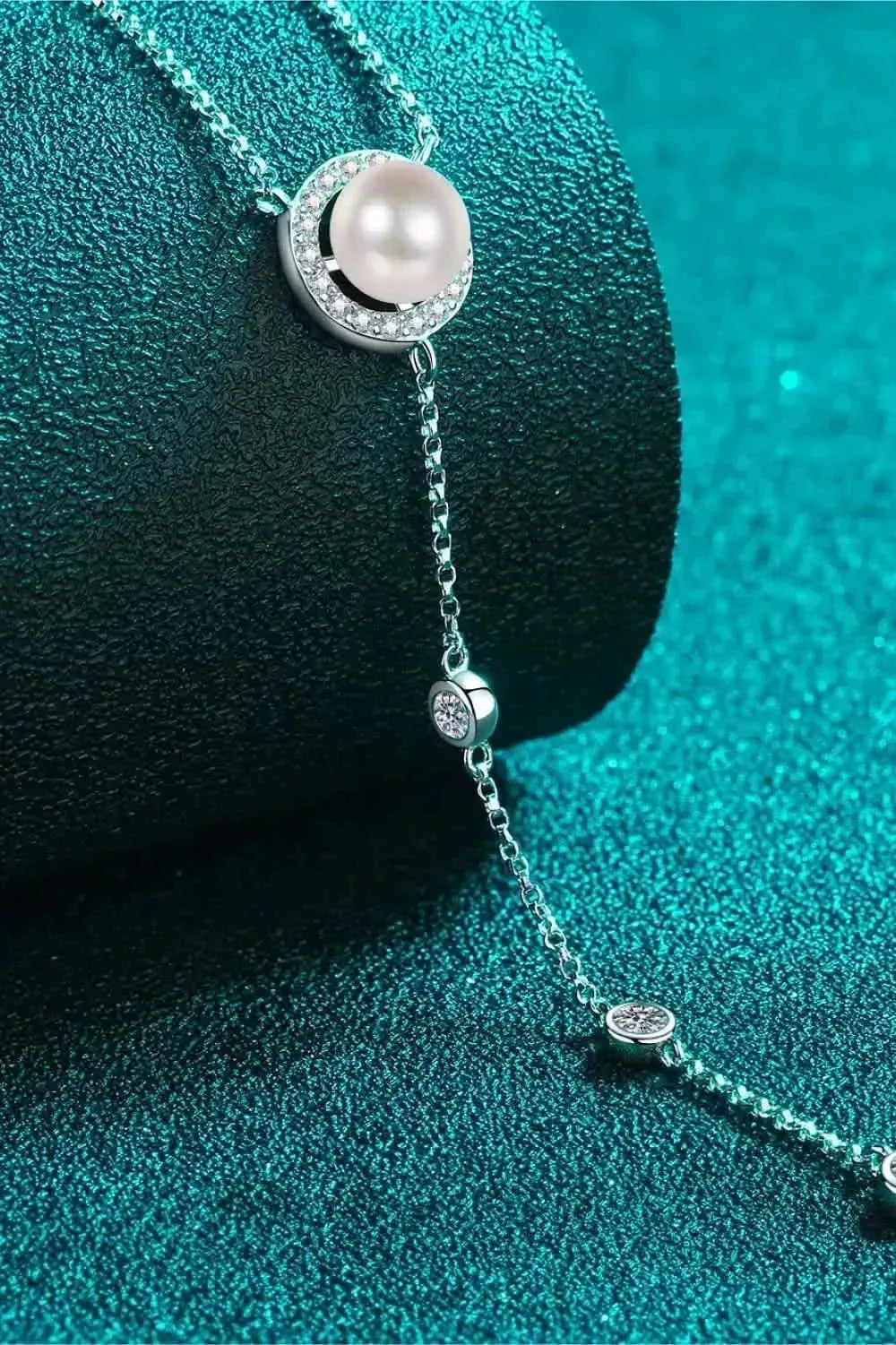 Moissanite Rhodium-Plated Necklace - Bad Moms Club