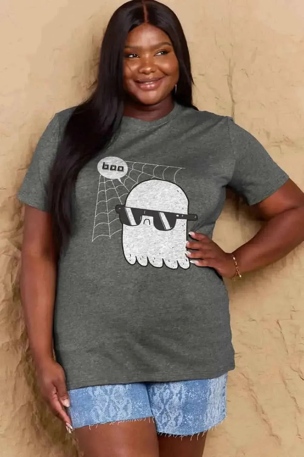 Simply Love Full Size BOO Graphic Cotton T-Shirt - Bad Moms Club