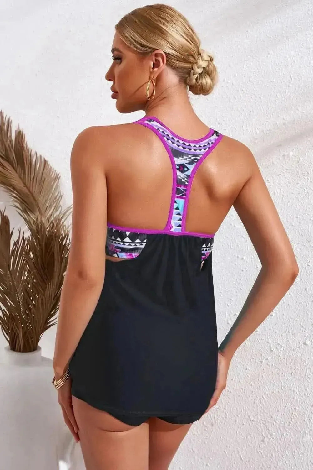 Chevron Stripe Racerback Swim Tank - Bad Moms Club