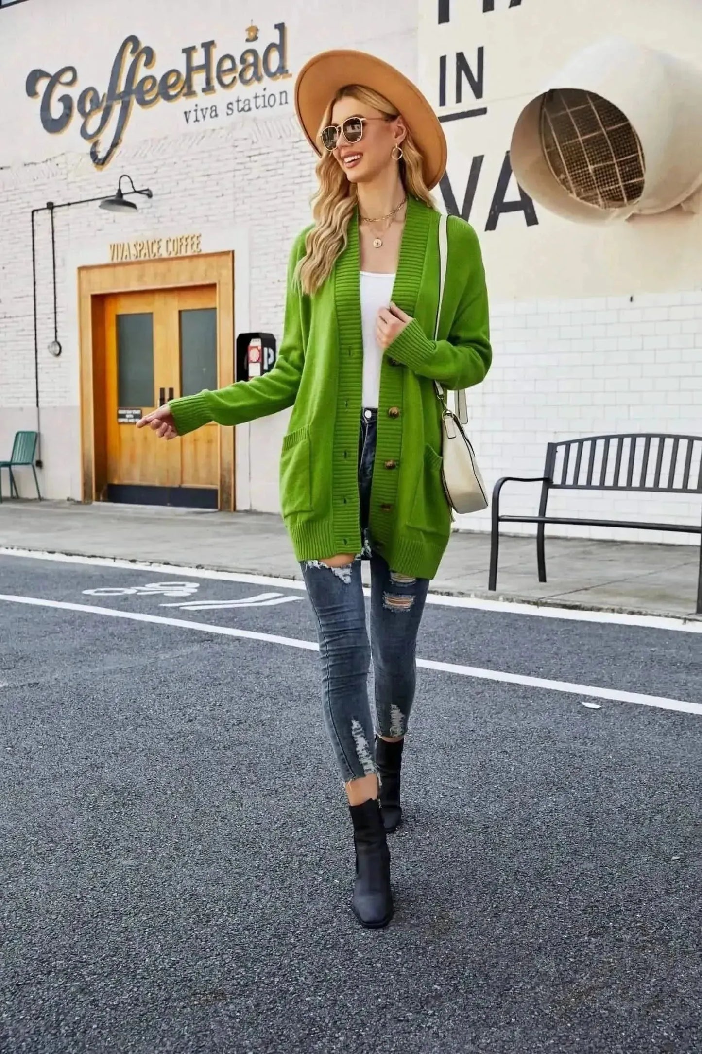 Ribbed Trim Dropped Shoulder Pocketed Cardigan - Bad Moms Club