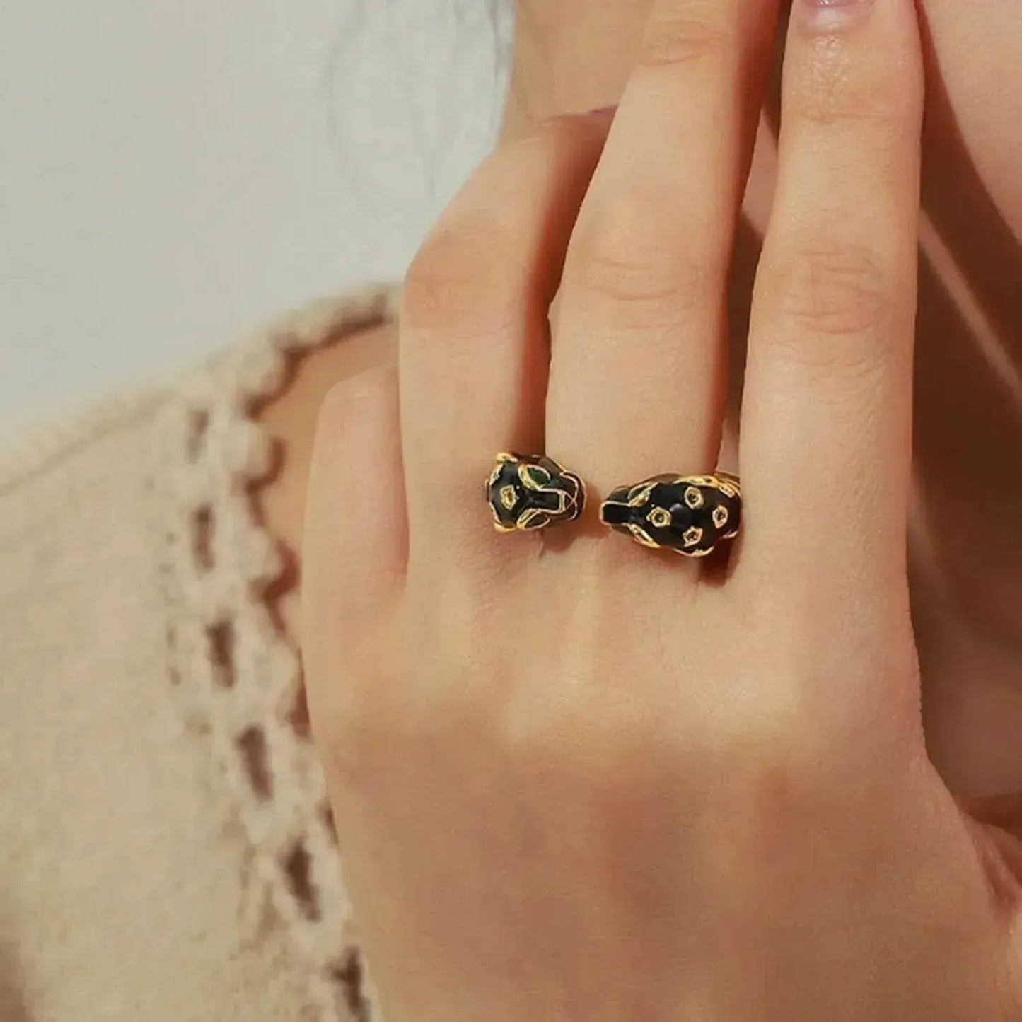 Inlaid Zircon Oil Drip Open Ring - Bad Moms Club