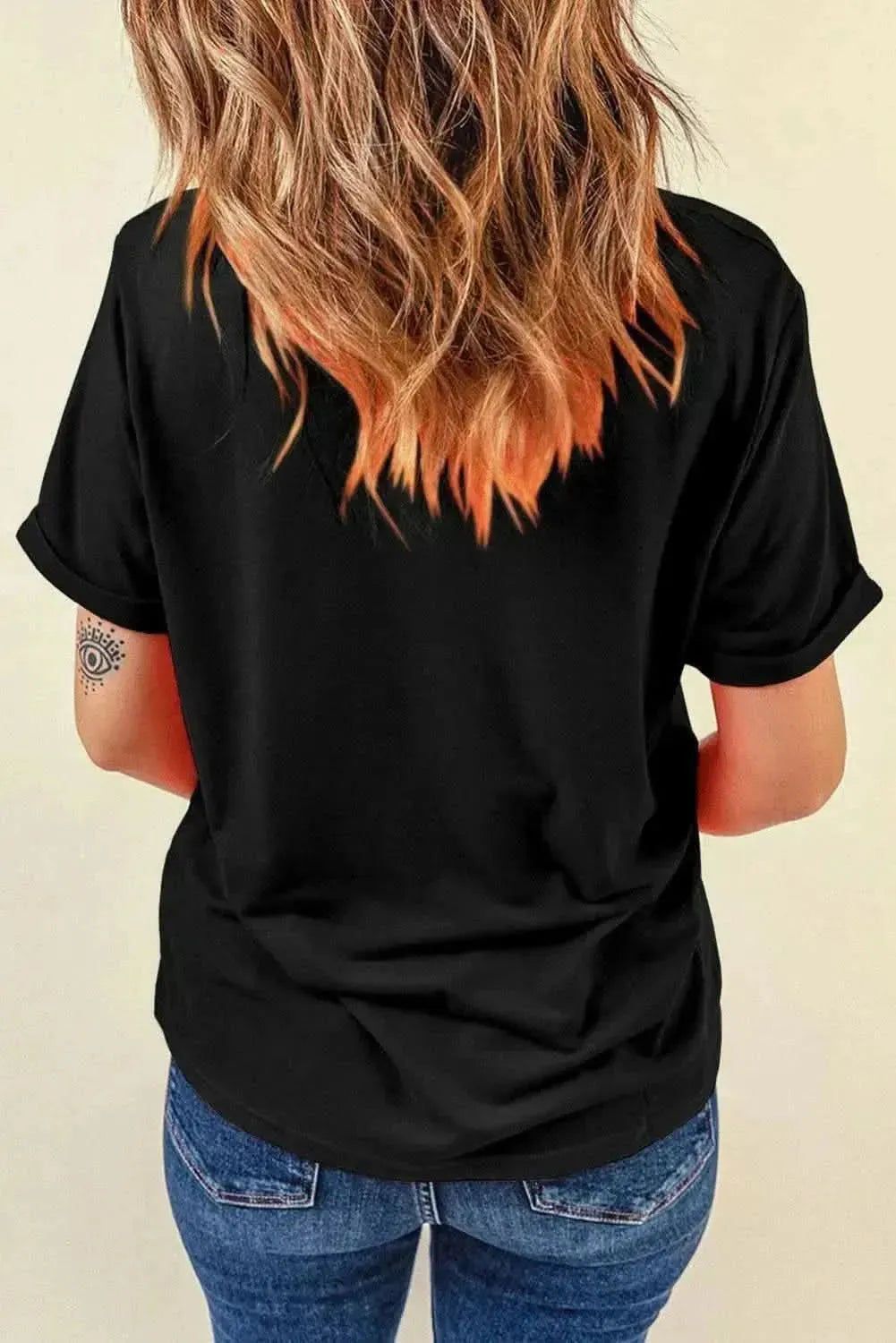 Graphic Round Neck Short Sleeve T-Shirt - Bad Moms Club