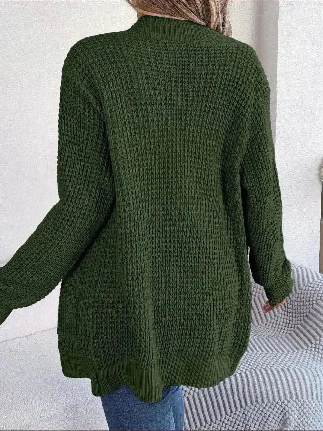 Open Front Long Sleeve Cardigan with Pockets - Bad Moms Club