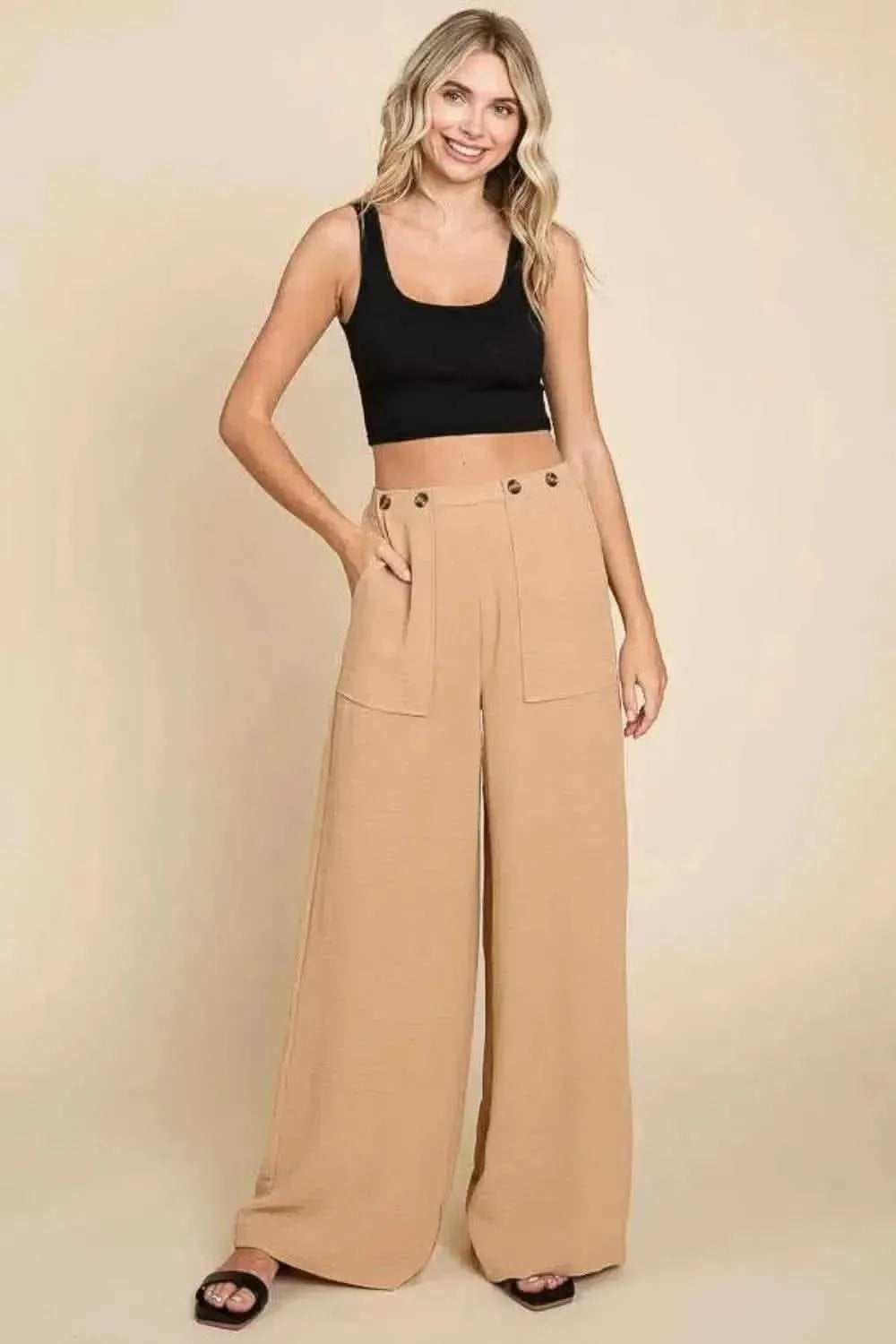 Culture Code Full Size High Waist Wide Leg Cargo Pants - Bad Moms Club