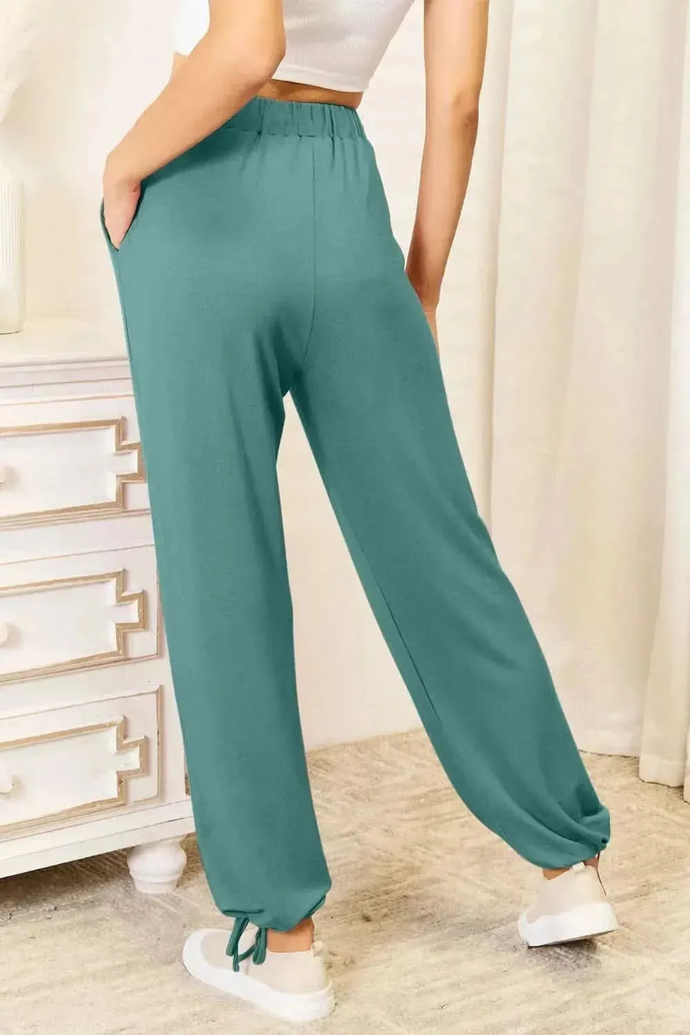 Basic Bae Full Size Soft Rayon Drawstring Waist Pants with Pockets - Bad Moms Club
