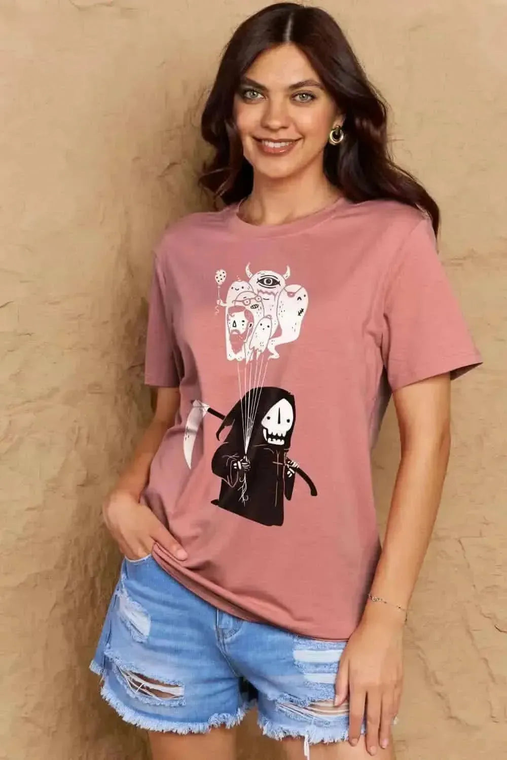 Simply Love Full Size Death Graphic T-Shirt - Bad Moms Club