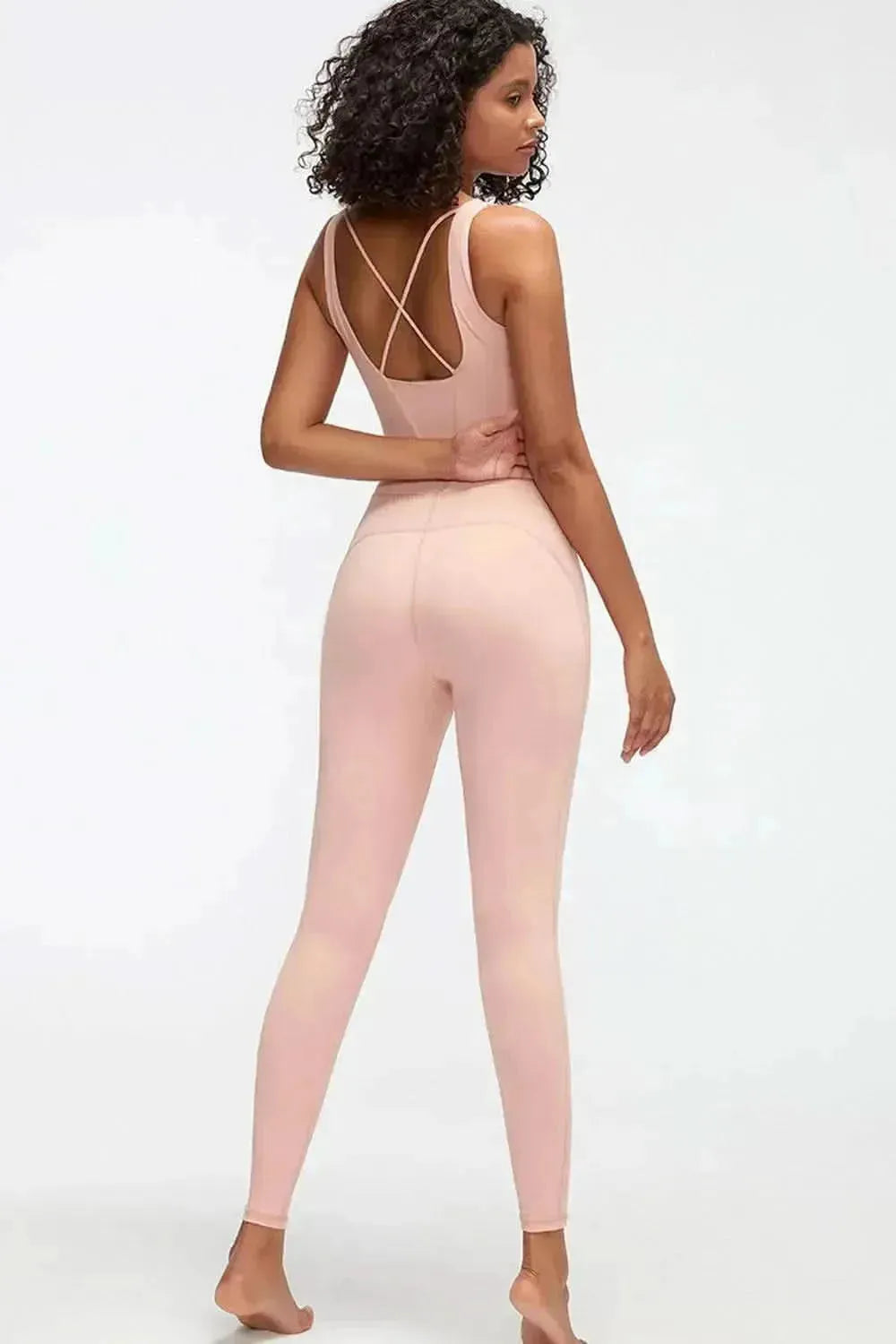 Crisscross Wide Strap Active Jumpsuit - Bad Moms Club