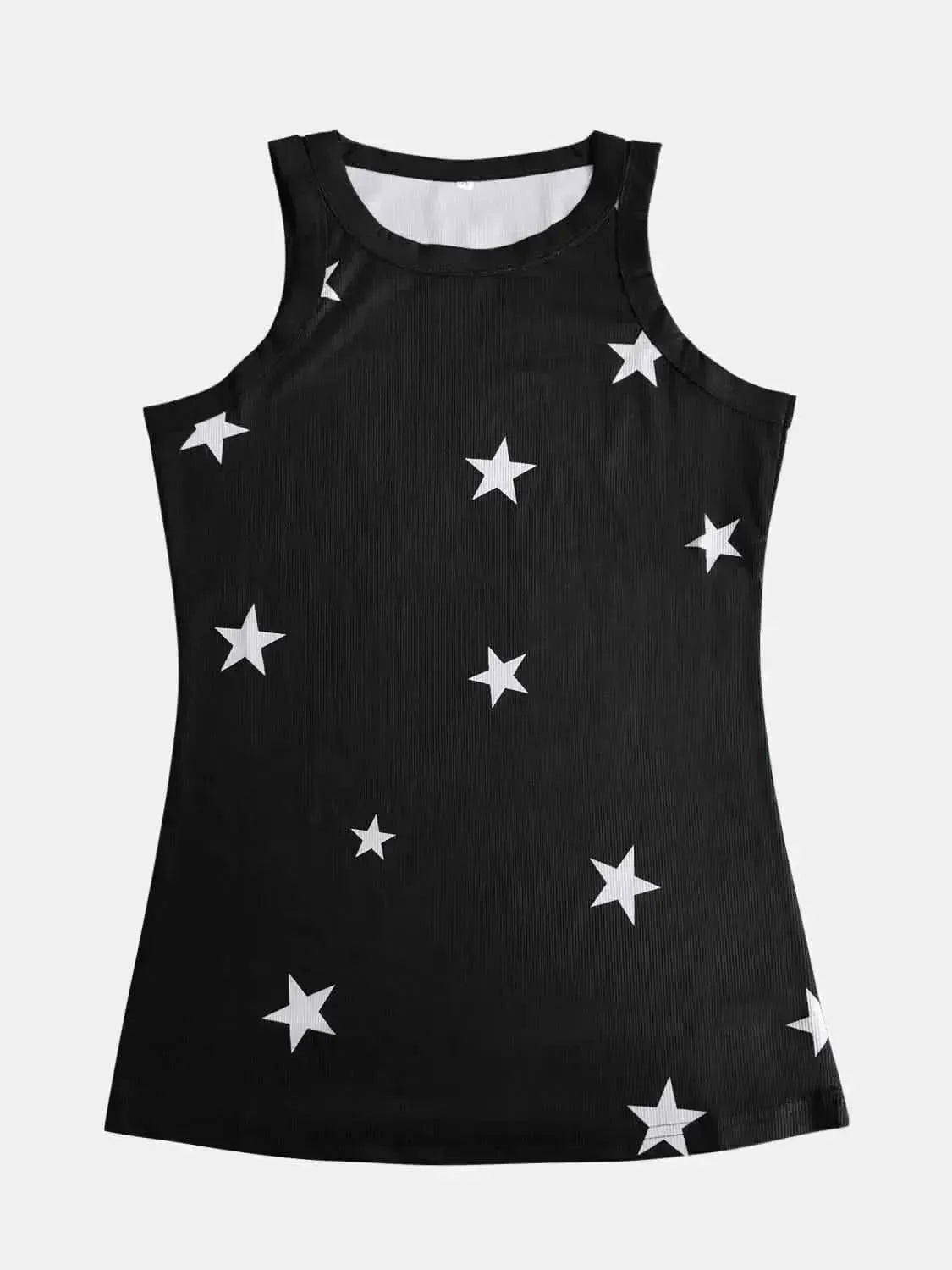Full Size Star Round Neck Tank - Bad Moms Club