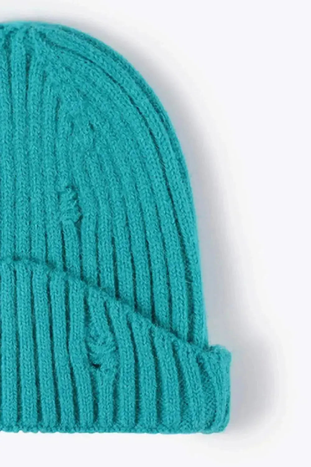 Distressed Rib-Knit Beanie - Bad Moms Club