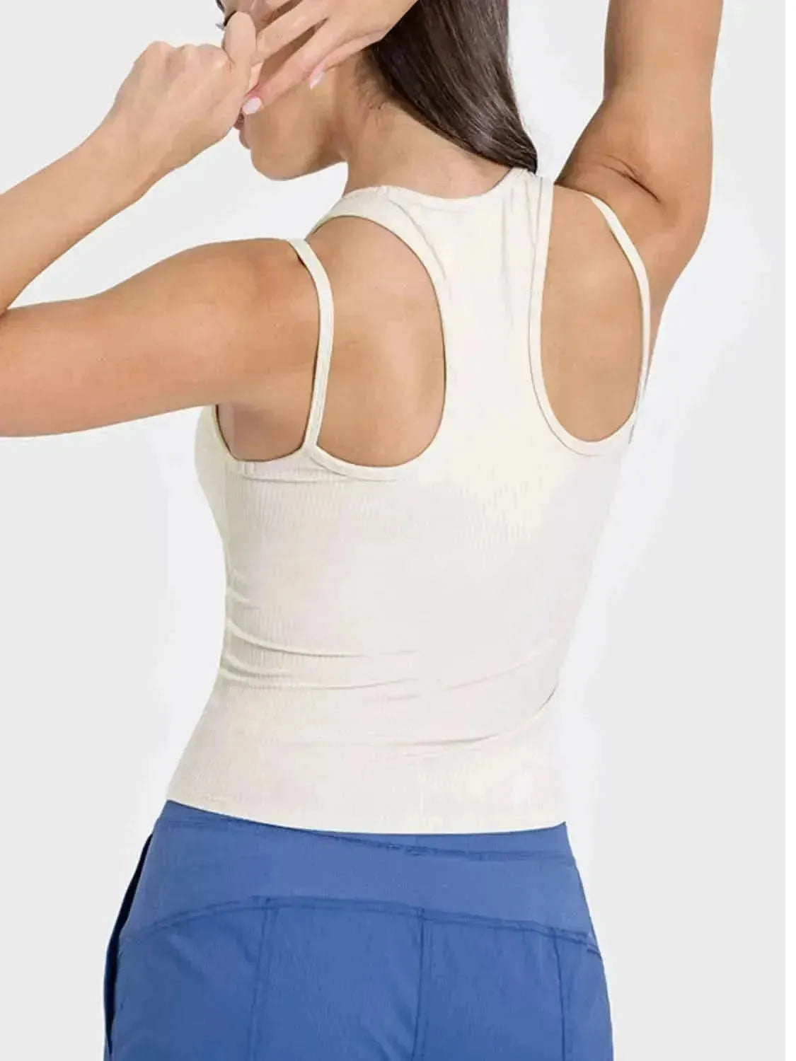 Cutout Round Neck Racerback Active Tank - Bad Moms Club