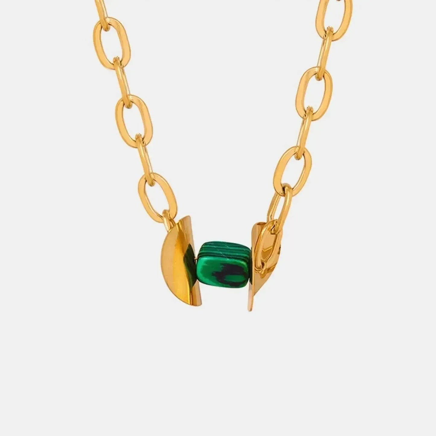 Natural Stone Pendant Titanium Steel Necklace - Bad Moms Club
