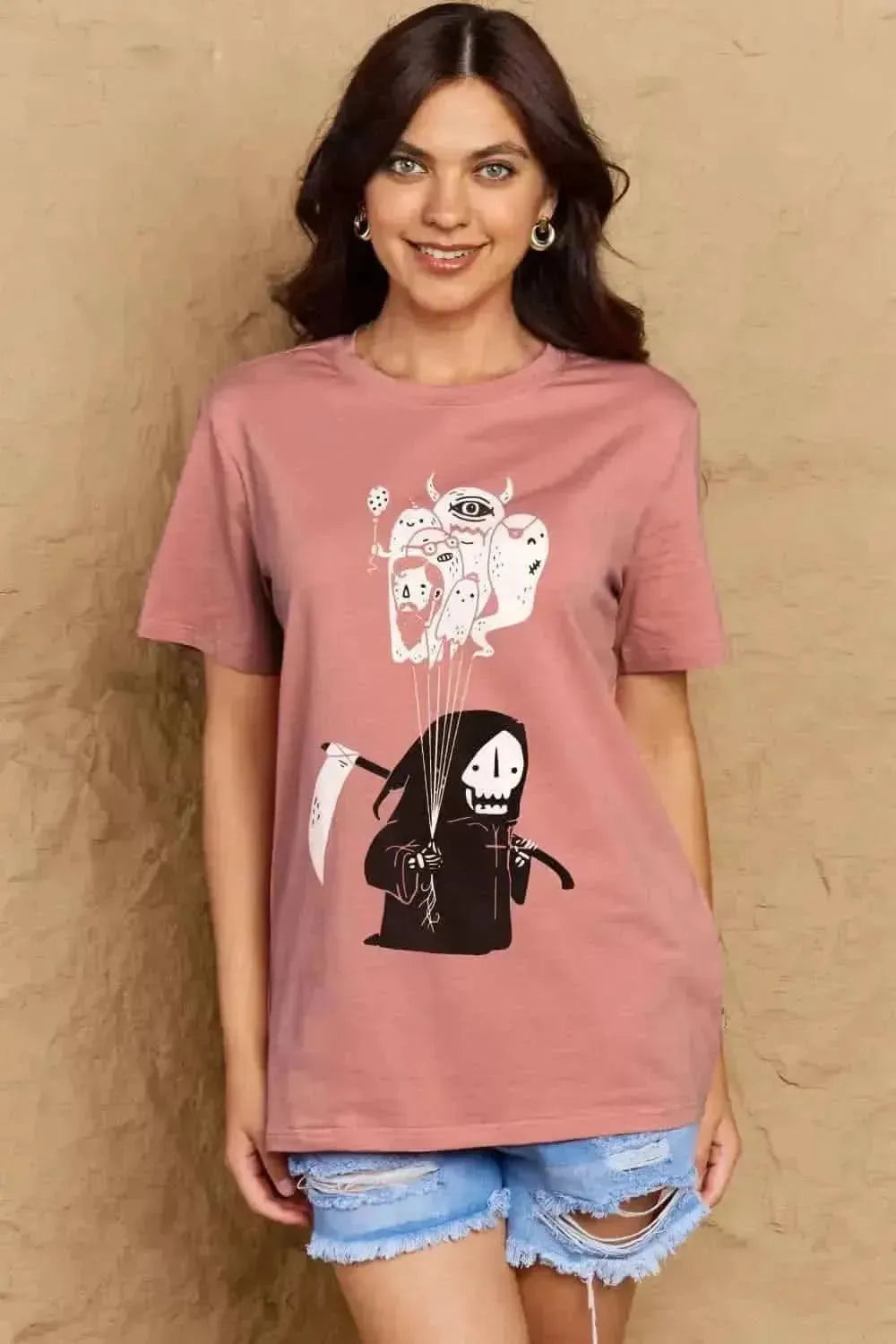 Simply Love Full Size Death Graphic T-Shirt - Bad Moms Club
