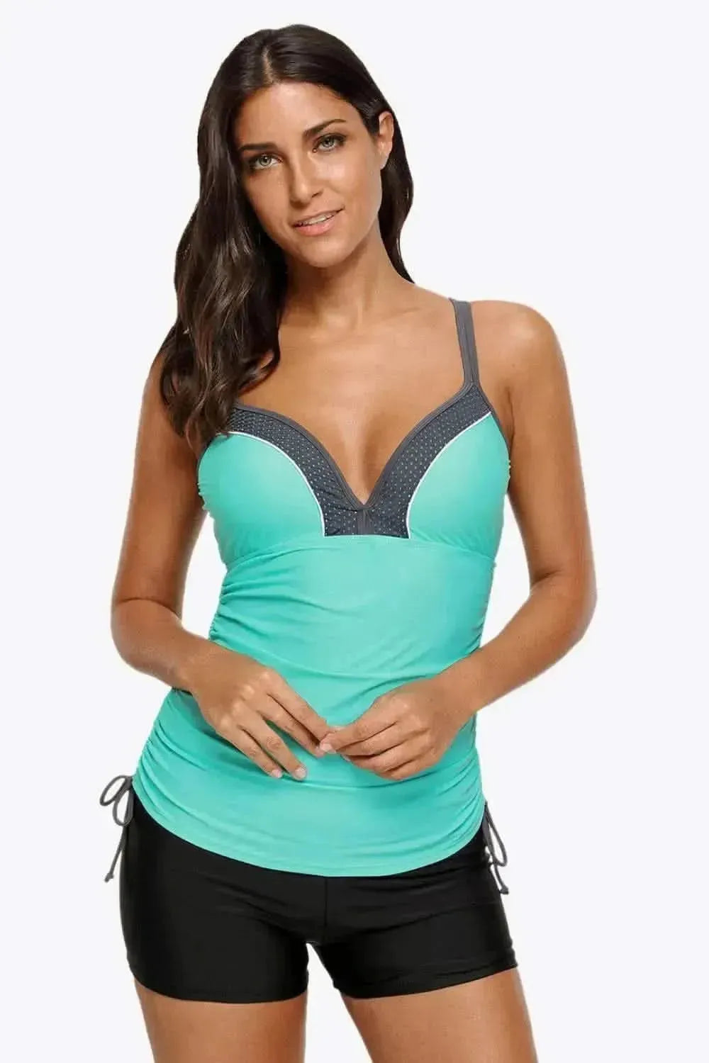 Contrast Sweetheart Neck Swim Cami - Bad Moms Club