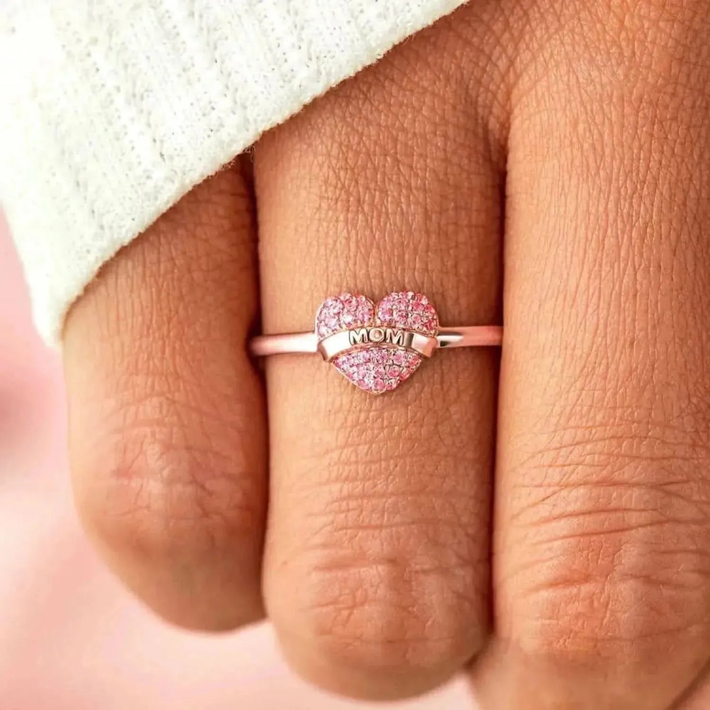 MOM Heart Shape 925 Sterling Silver Engraved Ring - Bad Moms Club