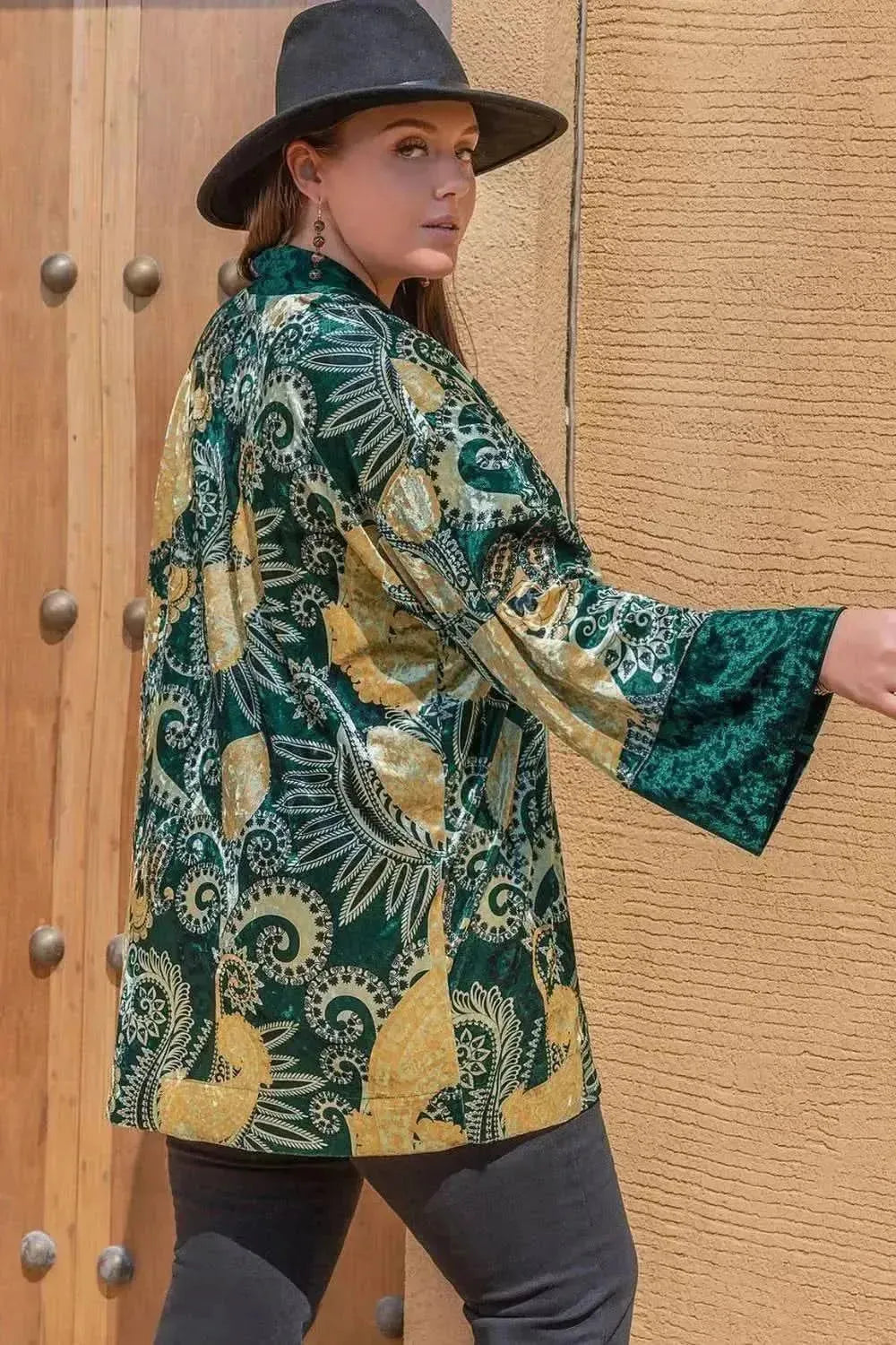 Plus Size Open Front Bohemian Style Long Sleeve Cardigan - Bad Moms Club