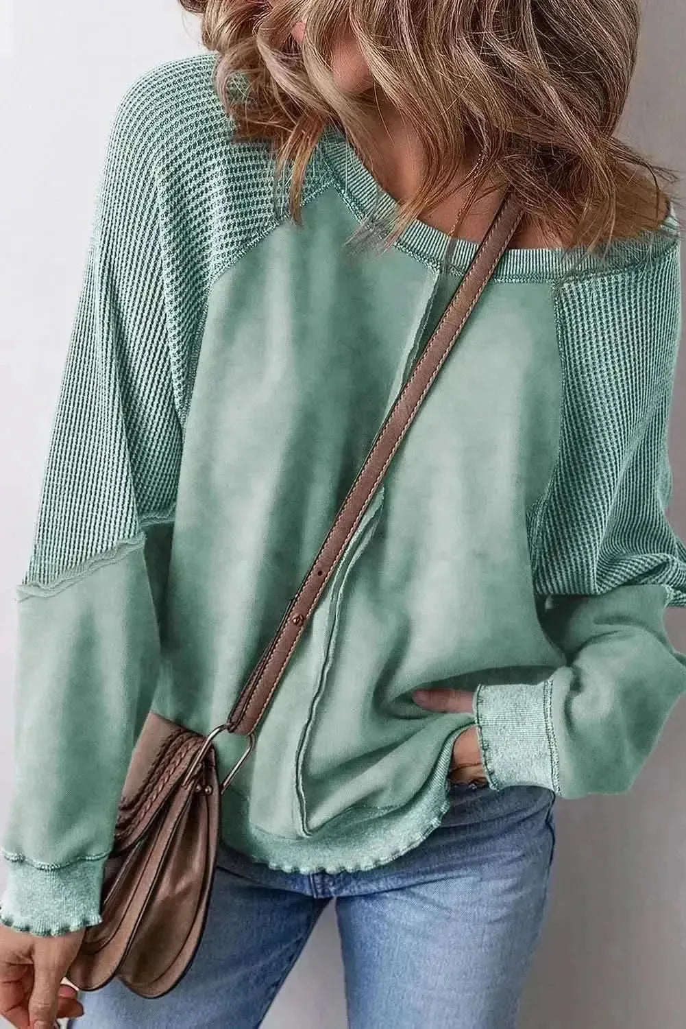 Exposed Seam Long Sleeve Sweatshirt - Bad Moms Club