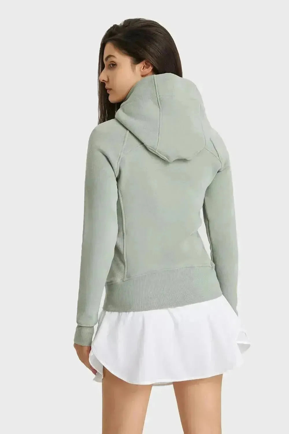 Zip Up Seam Detail Hooded Sports Jacket - Bad Moms Club