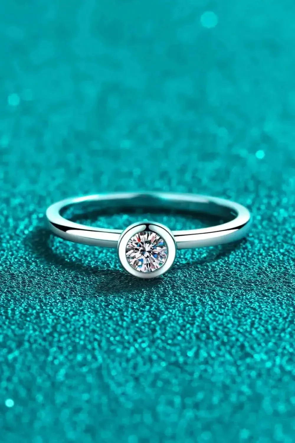 Moissanite Rhodium-Plated Solitaire Ring - Bad Moms Club