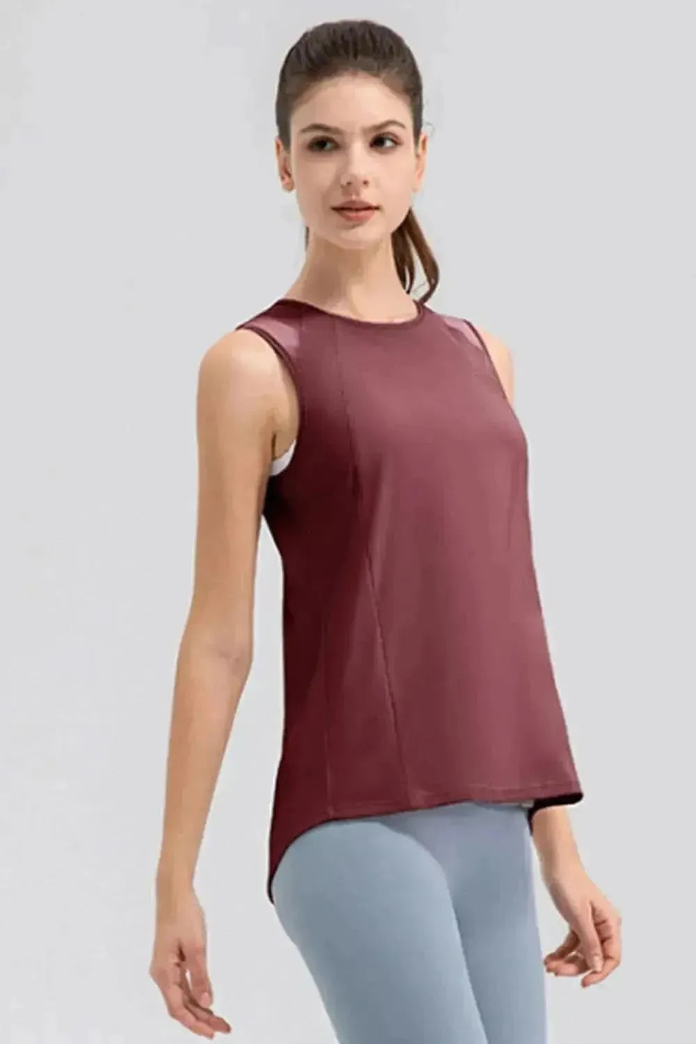 Round Neck Wide strap Active Tank - Bad Moms Club