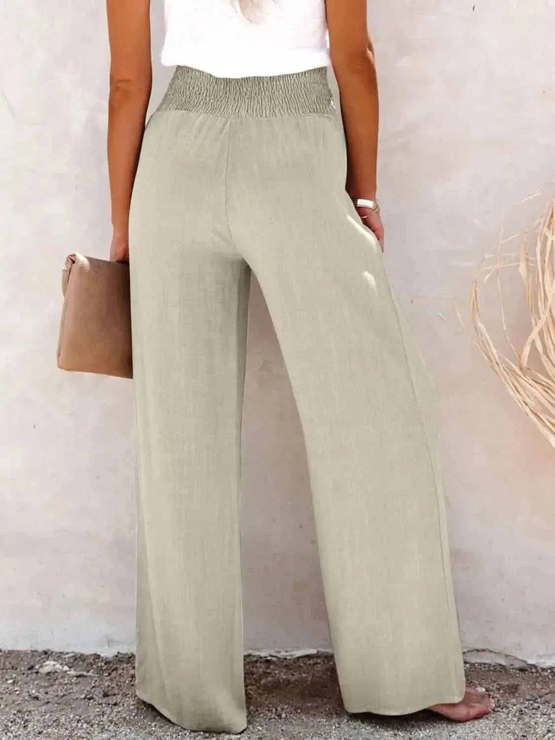 Full Size Decorative Button High Waist Pants - Bad Moms Club