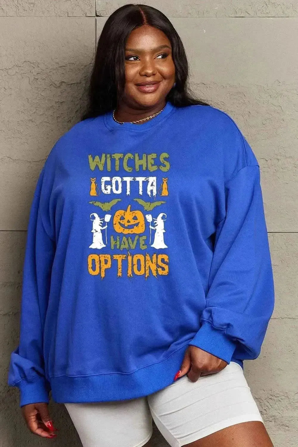 Simply Love Full Size Graphic Drop Shoulder Sweatshirt - Bad Moms Club