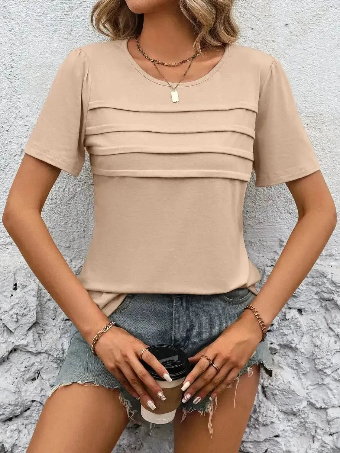 Ivy Lane Round Neck Short Sleeve Top - Bad Moms Club