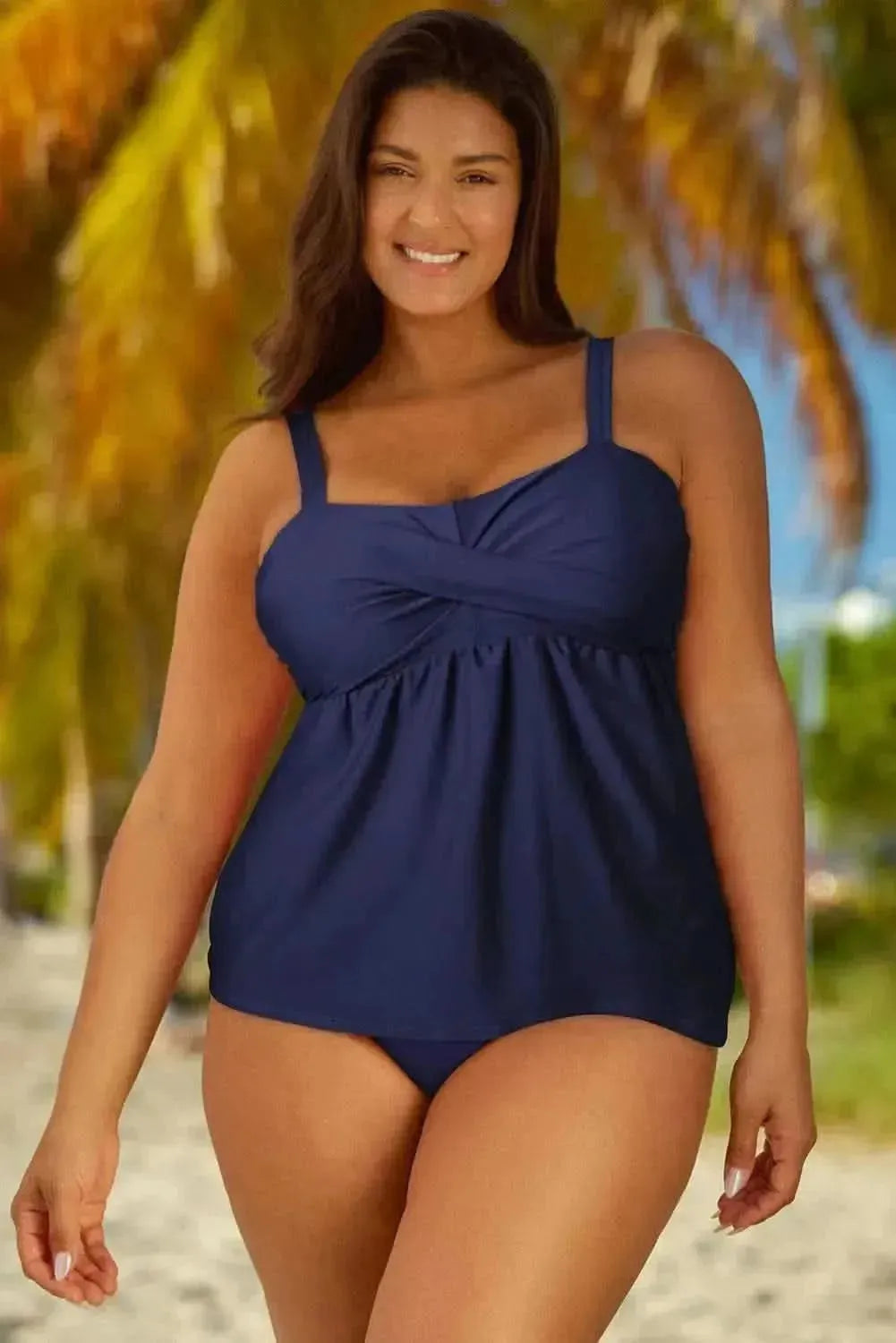 Full Size Adjustable Strap Tankini Set - Bad Moms Club
