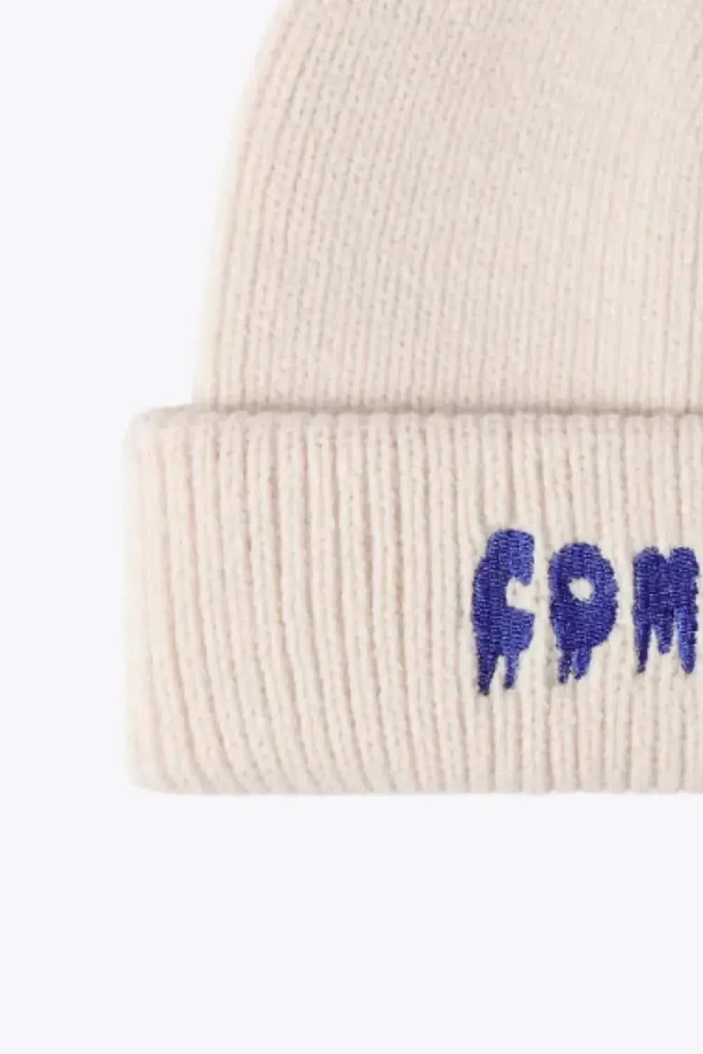COME ON Embroidered Cuff Knit Beanie - Bad Moms Club